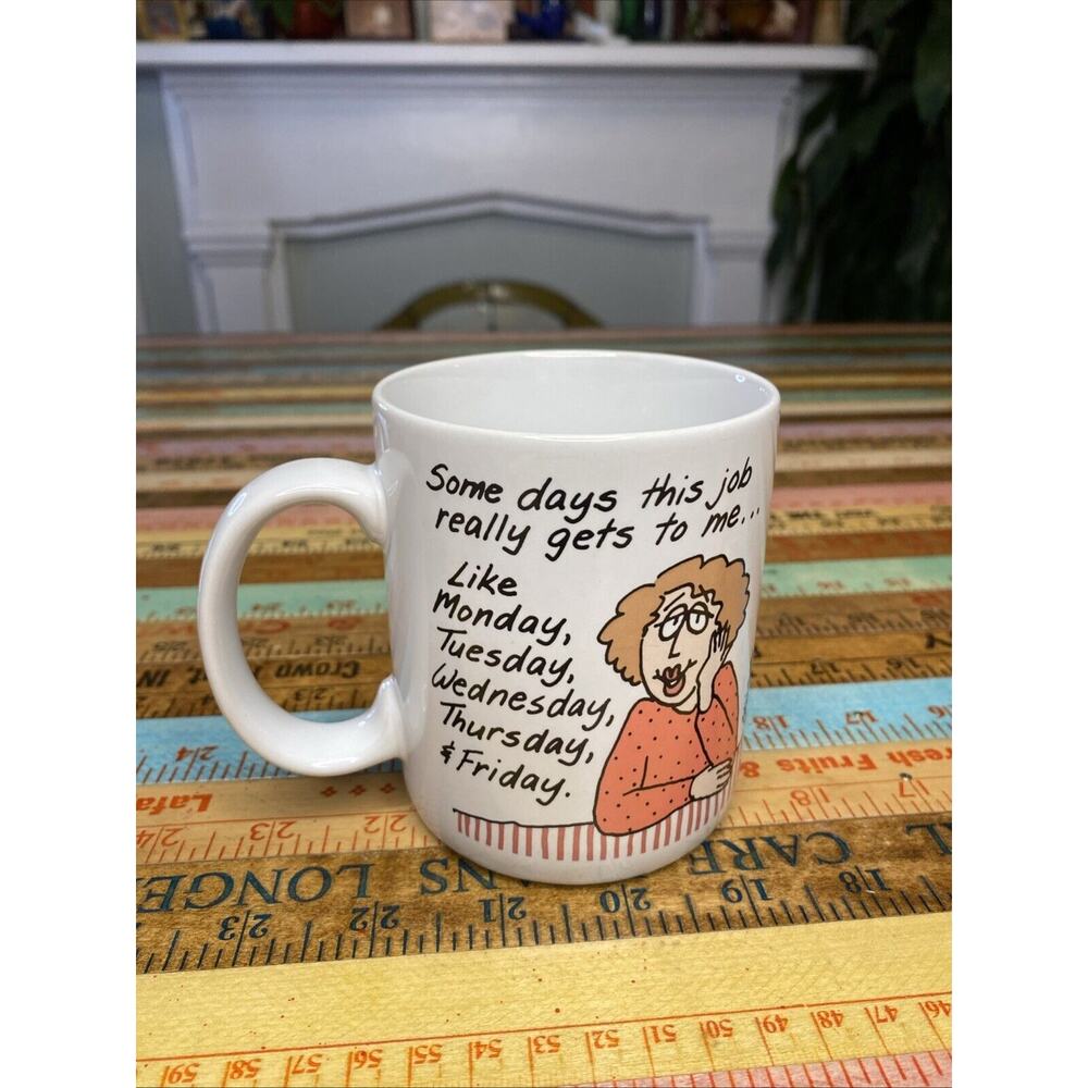 Vintage Hallmark Shoebox Greetings Coffee Mug Cup 1988 Steiger Funny Job